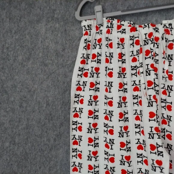I Love NY Men Pajama Pants L Drawstring Graphic All Over‎ Logo Nostalgic - Picture 2 of 10